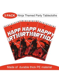 Tatuo 3 Pieces Ninja Pattern Tablecloths Ninja Birthday Party Supplies Disposable Plastic Rectangular Ninja Themed Table Covers For Teens Birthday Party Decorations 108 X 54 Inches  - Image 5