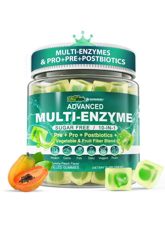 EnvyCure Digestive Enzymes Gummies for Women & Men, Multi-Enzymes with 90Billion CFU Probiotics and Prebiotics & Postbiotic, Vegetable & Fruit Fiber Blend, Super Enzymes for Digestive & Gut Health,Immune,60Cts - Image 1