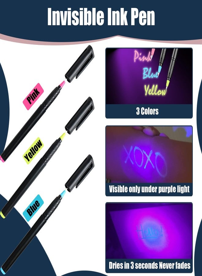 klumuke Invisible Ink Pens with UV Light, Magic Spy Pens (6PCS) - Image 2