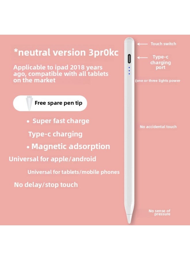 Active Transparent Magnetic Charging For AppleCapacitance Pen For ApplePencil For IPad Special Painting Touch Screen Pen-Color:3Pro-KC 【capacitive Screen Universal + Type-C Fast Charging】】  - Image 1