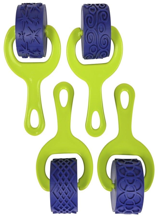 READY 2 LEARN Paint & Dough Explorers - 4 Patterns - Playdough Accessories - Textured Rollers for Play Dough - Paint Stamps for Kids - Clay Tools for Kids - Image 1