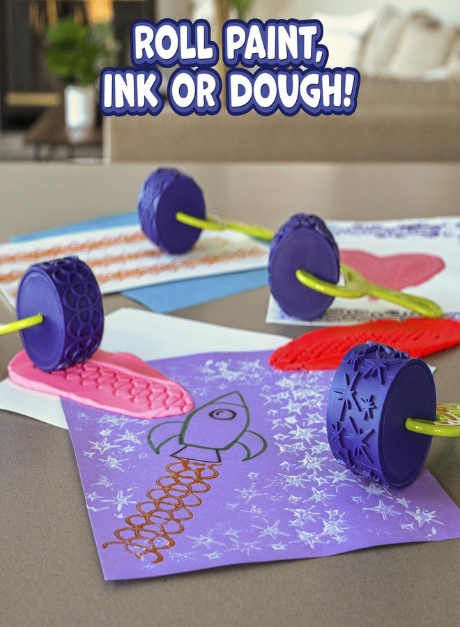 READY 2 LEARN Paint & Dough Explorers - 4 Patterns - Playdough Accessories - Textured Rollers for Play Dough - Paint Stamps for Kids - Clay Tools for Kids - Image 2