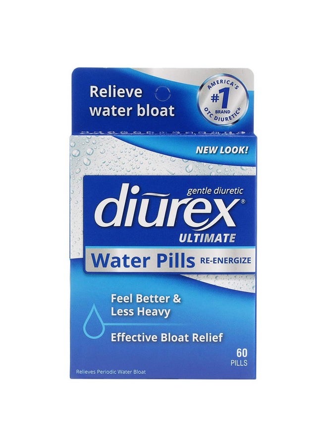 Diurex - Ultimate Re-Energizing Water Pills - Maximum Strength Diuretic - Relieve Water Bloat - 60 Count - Image 1