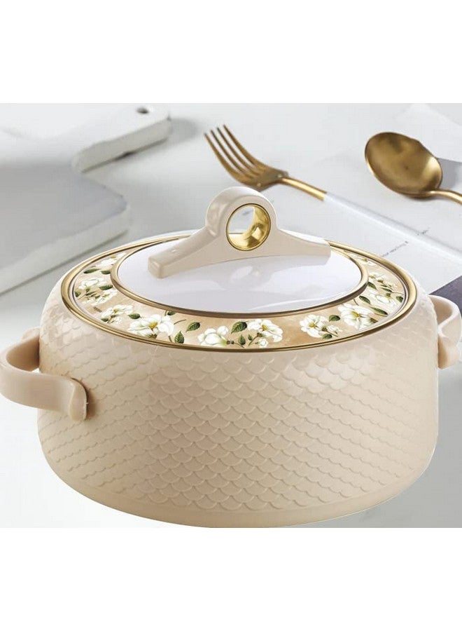 Nayasa Casserole Insulated Serving Tureen Hot Pot Thermoware with Inner Stainless Steel (Beige, 1PC (1500ml))(SH) - Image 2