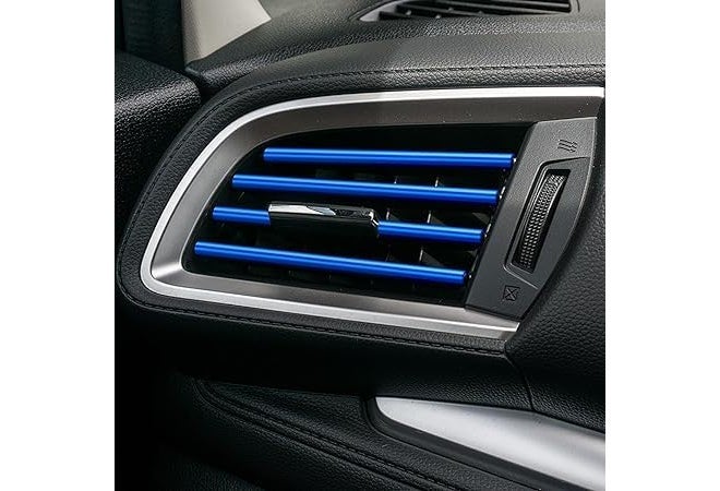 Fabbay Blue Chrome PVC Car AC Vent Strip, Interior Trim for Straight Air Outlet Grille, Universal Fit - Image 4