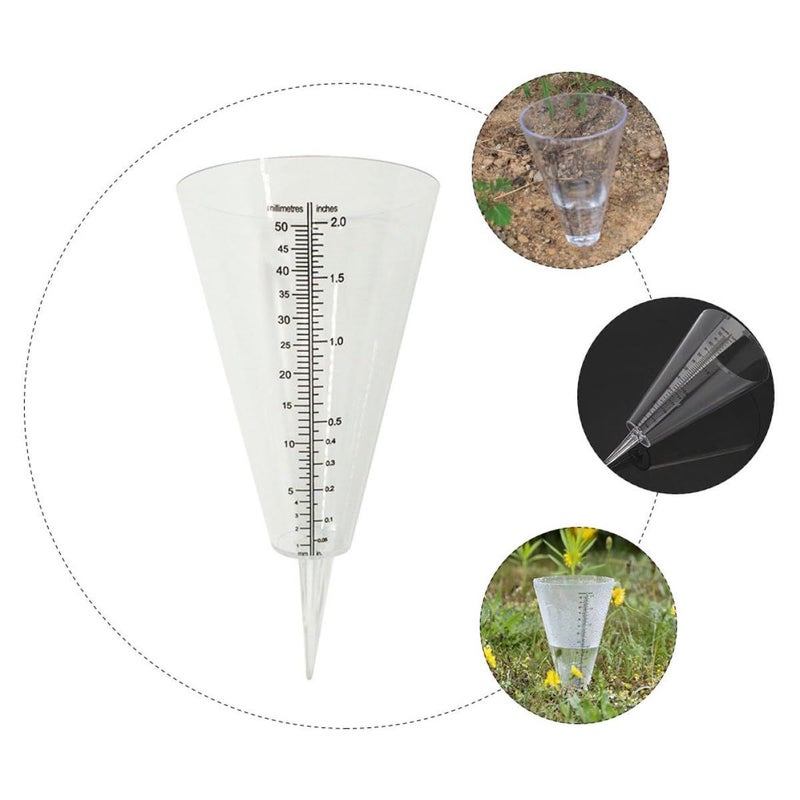 Cone Shaped Rain Gauge with Scale Outdoor Ground Insertion Water Measurement Tool - Image 4