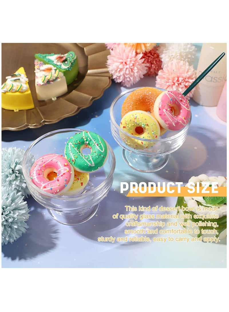 سيوسي Glass Ice Cream Bowl Set, Small Glass Dessert Cups for Trifle Parfait Sundae and Nuts, Mini Footed Dessert Cups, Clear Glass Fruit Parfait Cups, Lead-Free Glass Trifle Tasters Set of 4 - Image 2