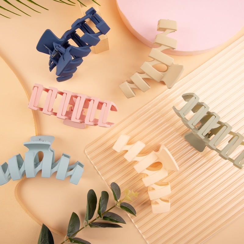 Maykawe Medium Hair Claw Clips Assorted Color 6-Pack Lightweight Non-Slip Grip - Strong Hold Jaw Clips for Thick Thin Hair - Image 2