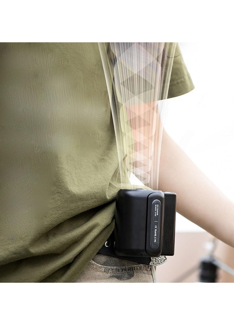 Wearable Under Shirt Clip Fan – Portable Waist Cooling Fan with Dual Clips, 4500mAh Rechargeable Battery, 3-Speed Adjustable Airflow, Hands-Free Personal Cooling Fan for Summer, Travel, Outdoor, Wor - Image 5