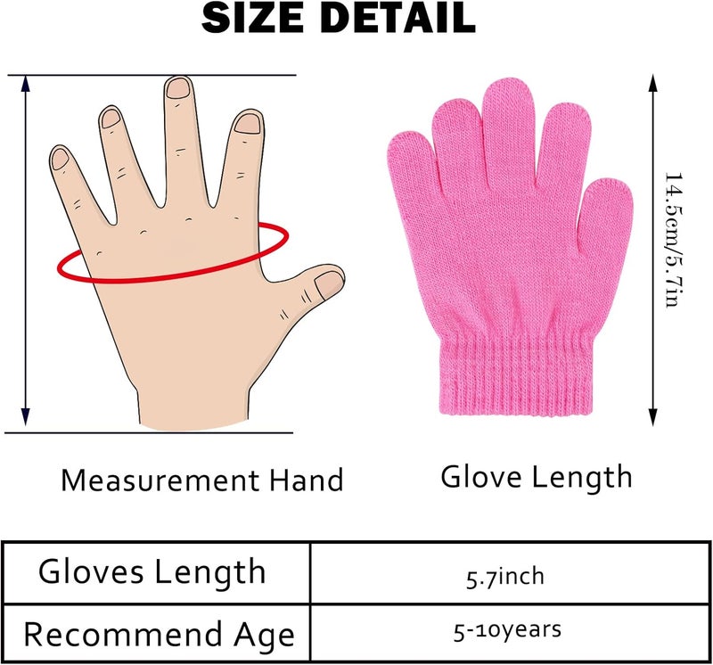 ONESING 3-24 Pairs Winter Knit Gloves for Kids - White Finger Gloves for Boys and Girls - Image 3