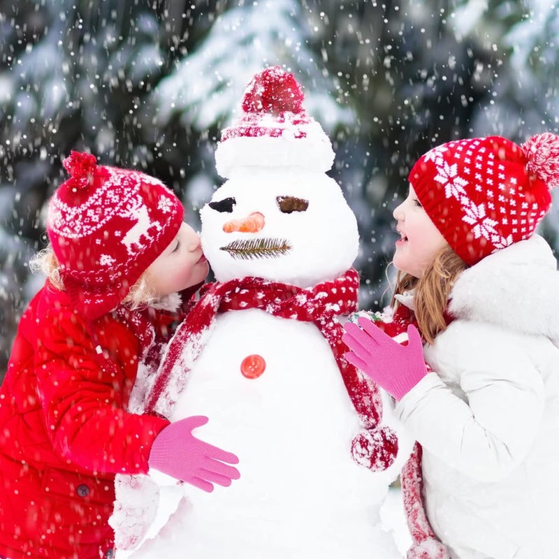ONESING 3-24 Pairs Winter Knit Gloves for Kids - White Finger Gloves for Boys and Girls - Image 4
