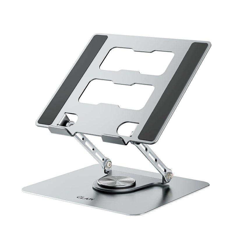 CLAW Lift Pro X11 Laptop Stand with 360° Rotating Base, Multi-Angle Adjustment, Heavy-Duty Steel Frame, Anti-Slip Silicone Pads, Foldable Design, Supports Up to 17-Inch Laptops & 8KG Load – Black - Image 1