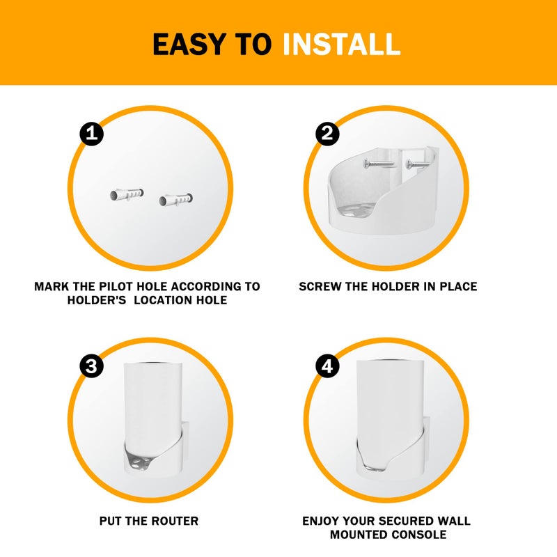 Bangcheer Wall Mount for TP-Link Deco X68/XE75/AXE5300 Mesh Wi-Fi 6 System, Space-Saving Wall Hanging Bracket Holder for Wi-Fi Booster, Cable Organizer Without Messy, Easy Installation (1Pack) - Image 5