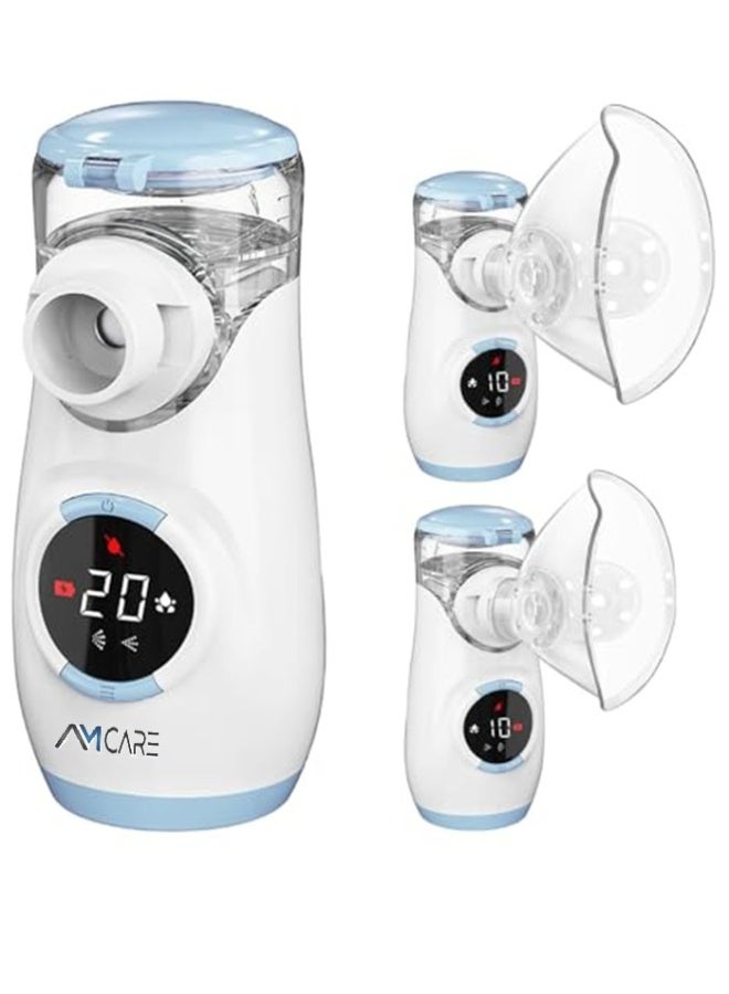 AMCARE Digital Ultrasonic Mesh Nebulizer with LED Digital Display and Semi Automatic-Cleaning, Quiet and Portable Mist Vaporizer, Two Adjustable Spray Patterns with 2 Timer Modes, Rechargeable Model MY135B - Image 1