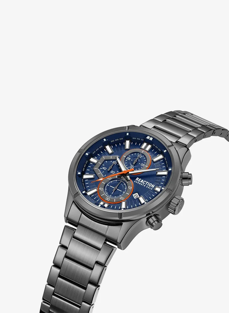 Kenneth Cole Reaction  Kenneth Cole Reaction Chronograph Gents Watch With Gun Stainless Steel Strap 47mm - KRWGI9006803 for Men | Best Price UAE