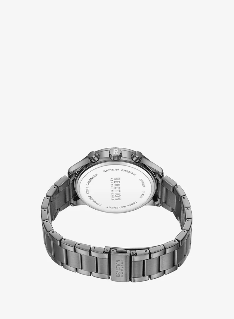Kenneth Cole Reaction  Kenneth Cole Reaction Chronograph Gents Watch With Gun Stainless Steel Strap 47mm - KRWGI9006803 for Men | Best Price UAE