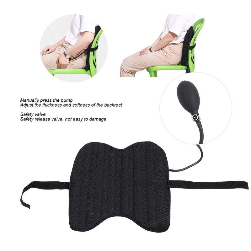 Lumbar Support Pillow with Adjustable Strap and Mesh Fabric for Office Chair and Car Seat - Image 4