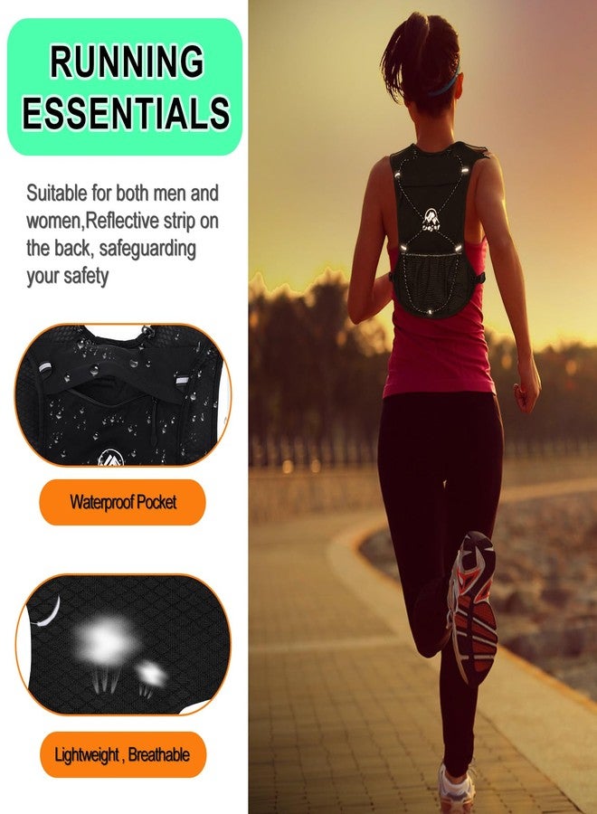 Dejaf Running Vest for Women Men, Lightweight (194g/8 Bags) Hydration Backpack Phone Holder Vest for Hiking Trail Cycling Race Marathon Running Essentials (Black+Bottle, Adjustable) - Image 5