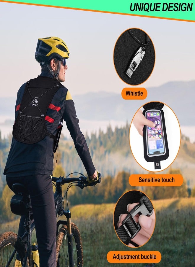 Dejaf Running Vest for Women Men, Lightweight (194g/8 Bags) Hydration Backpack Phone Holder Vest for Hiking Trail Cycling Race Marathon Running Essentials (Black+Bottle, Adjustable) - Image 3