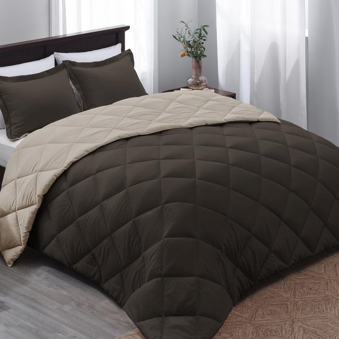 KING SIZE COMFORTER SET BROWN COMFORTER SET KING REVERSIBLE KING BED COMFORTER SET FOR ALL SEASONS BROWNIVORY 1 COMFORTER 104X92 AND 2 PILLOW SHAMS 20X362