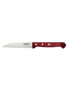 Since 1911,Made in Brazil- Polywood 3 Inches Paring and Fruit Knife with Stainless Steel Blade and Red Dishwasher Safe Treated Handle,