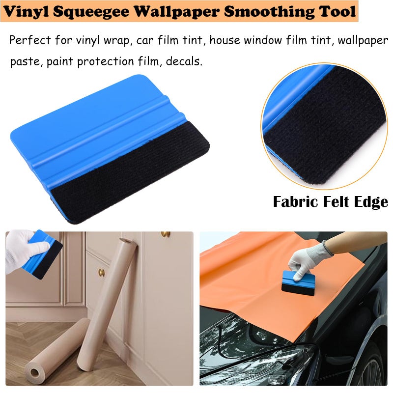 EHDIS Vinyl Wrap Tool Window Tint Kit 7 Pieces Vehicle Tinting Tools Car Glass Protective Film Wrapping Installation Set Included Vinyl Scraper, Window Rubber Squeegee,Cutting Knife with Blades - Image 5