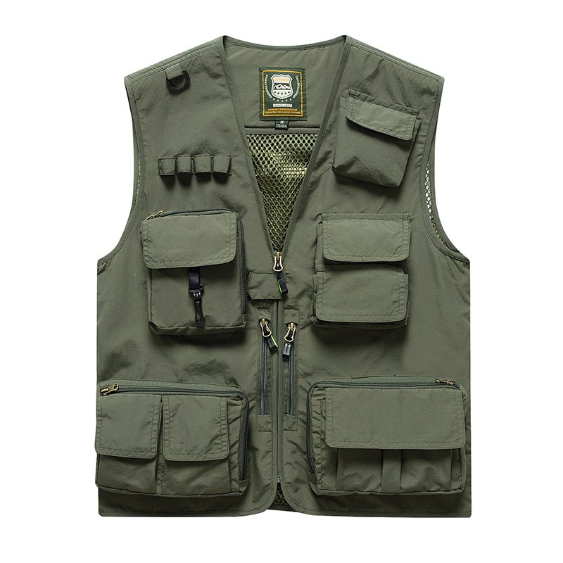 Pography Vest Overalls Custom Printed Logo Multi-Bag Functional Tactical Studio Director Reporter Media Clothing Back - Image 4