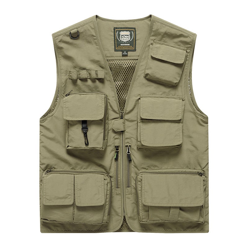 Pography Vest Overalls Custom Printed Logo Multi-Bag Functional Tactical Studio Director Reporter Media Clothing Back - Image 2