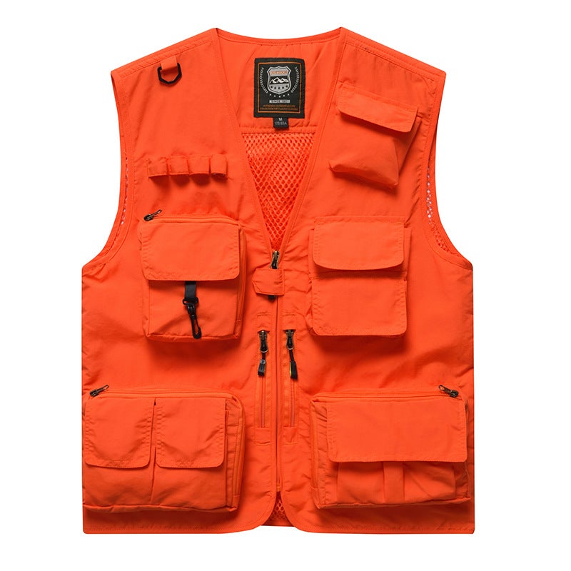 Pography Vest Overalls Custom Printed Logo Multi-Bag Functional Tactical Studio Director Reporter Media Clothing Back - Image 1