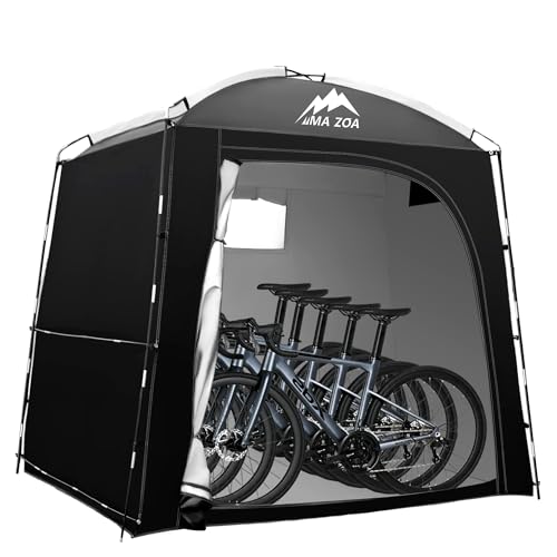 MAIZOA Bike Storage Tent,82*43*70 In Outdoor Portable Storage Tent,Made of 210D Oxford Cloth PU4000mm Waterproof Fabric, Storage Shed for 2-4 bike,Motorcycles,Garden Tools,Lawn Mower,Various Tools - Image 1