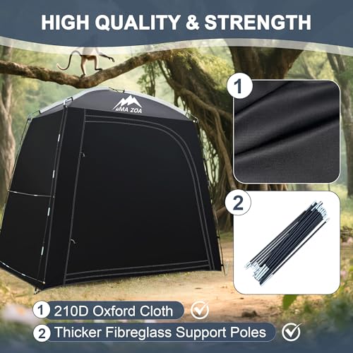 MAIZOA Bike Storage Tent,82*43*70 In Outdoor Portable Storage Tent,Made of 210D Oxford Cloth PU4000mm Waterproof Fabric, Storage Shed for 2-4 bike,Motorcycles,Garden Tools,Lawn Mower,Various Tools - Image 5