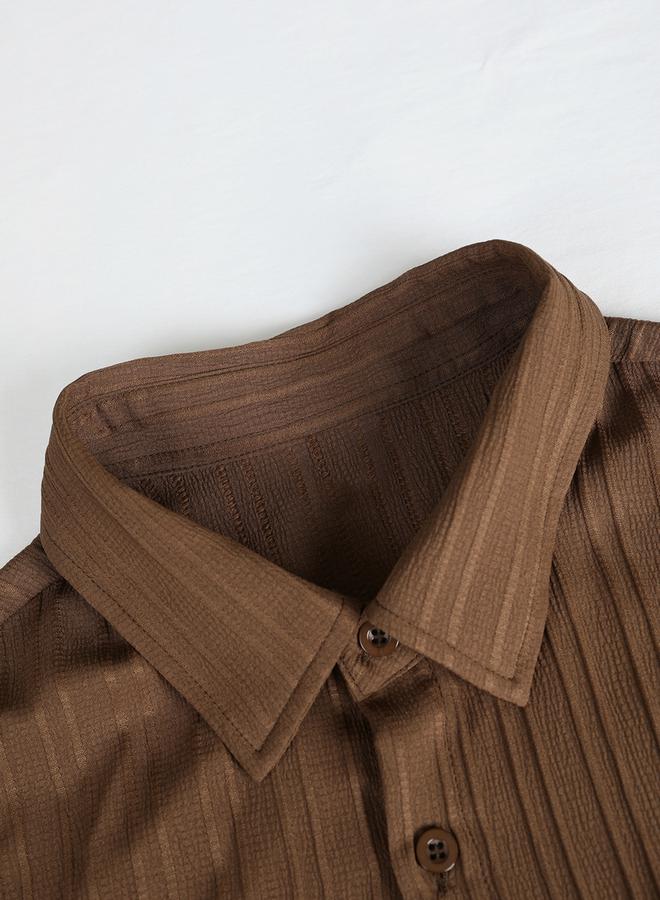Take Two Solid Short Sleeve Shirt and Pants Co-Ords by Styli  - Image 5