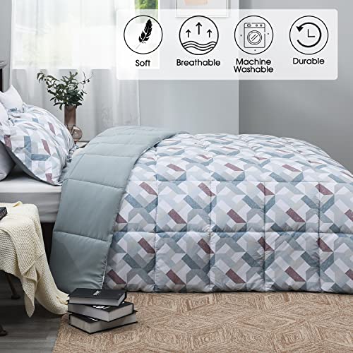 Basic Beyond King Size Comforter Set - Printed Geometry Pattern Comforter Set King Size,Lightweight Down Alternative Bed Comforter King Set(Geometry,King) - Image 2