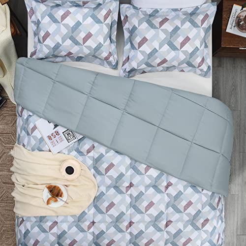 Basic Beyond King Size Comforter Set - Printed Geometry Pattern Comforter Set King Size,Lightweight Down Alternative Bed Comforter King Set(Geometry,King) - Image 4