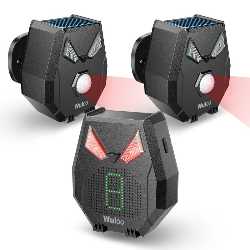 Wuloo Solar Wireless Driveway Alarm Alert Outside 2000ft Range Outdoor Motion Sensor Detector Driveway Alert System with Rechargeable BatteryWeatherproofMute ModeExpandable1 Receiver and 2 sensors - Image 2