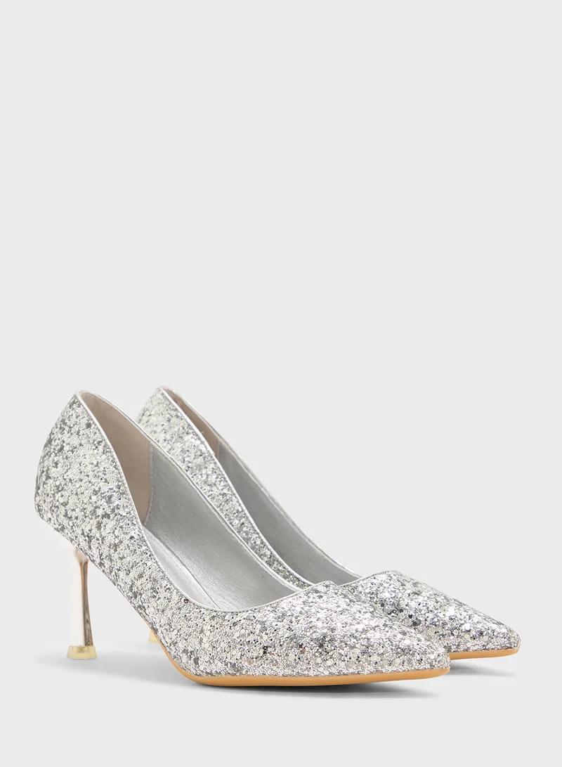 أندرينا Heeled Glitter Pump