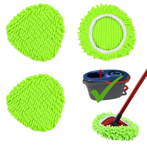 YWSHF Mop Heads Replacements Compatible with Ocedar RinseClean 2-Tank System 3 Pack Spin Mops Refill Microfiber Chenille for O Cedar Dry Wet Cleaning All Hard-surfaced Floors Machine Washable - Image 1