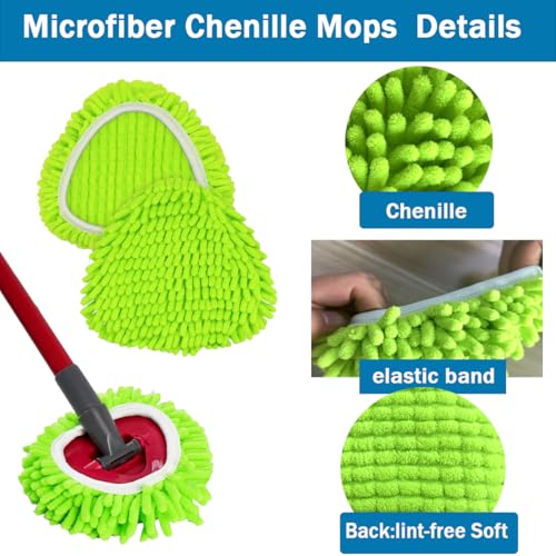 YWSHF Mop Heads Replacements Compatible with Ocedar RinseClean 2-Tank System 3 Pack Spin Mops Refill Microfiber Chenille for O Cedar Dry Wet Cleaning All Hard-surfaced Floors Machine Washable - Image 3