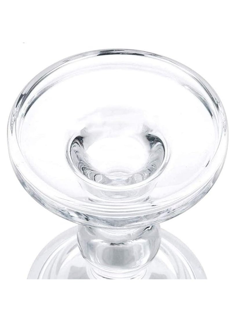 ار ار براند قطعتين حامل شموع زجاجي لشمعة عمودية حامل كريستال شفاف شمعة صغيرة مدببة لطاولة العشاء المنزلية ديكور المنزل - Image 3