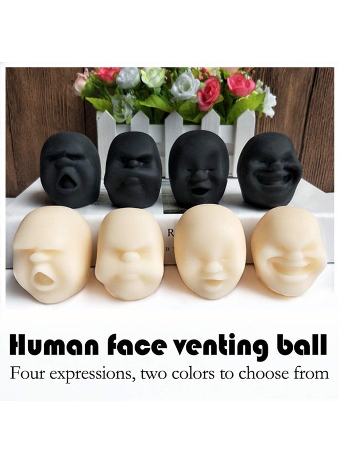 Peachjoy Human Face Emotion Balls, Squeeze Toy, Fidget Toys, Stress Relief, Black, All Ages - Image 2