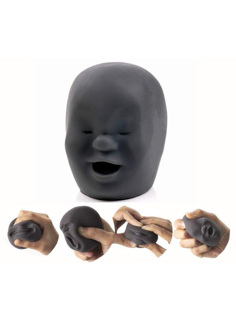 Peachjoy Human Face Emotion Balls, Squeeze Toy, Fidget Toys, Stress Relief, Black, All Ages - Image 1