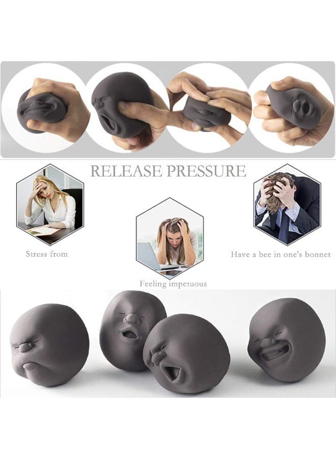 Peachjoy Human Face Emotion Balls, Squeeze Toy, Fidget Toys, Stress Relief, Black, All Ages - Image 4