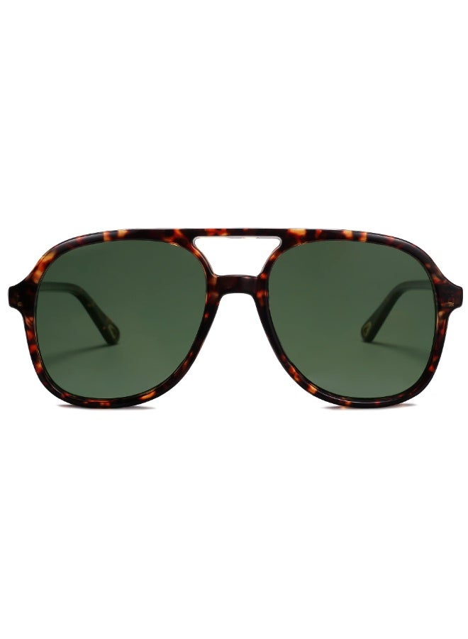 Retro Polarized Aviator Sunglasses Womens Mens Classic 70s Vintage Trendy Square Aviators - Image 2