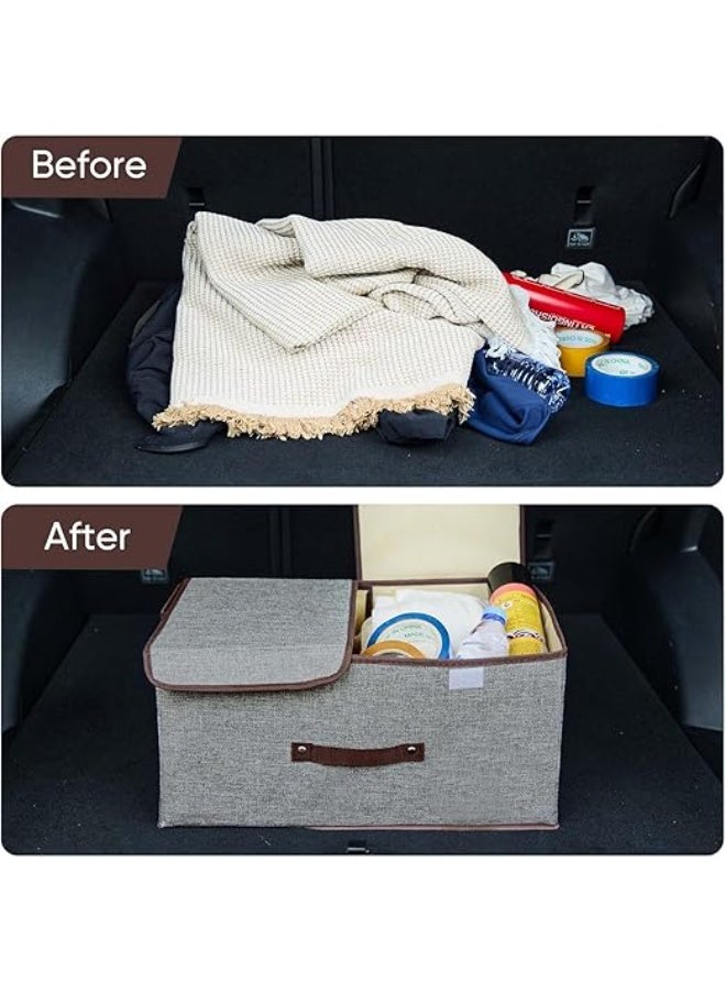 Spaceshoop Double Cover Linen Fabric Storage Bins,Foldable Storage Container,Foldable Storage Container,Large Capacity Clothes Organizer small size 36 * 25 * 16  - Image 4