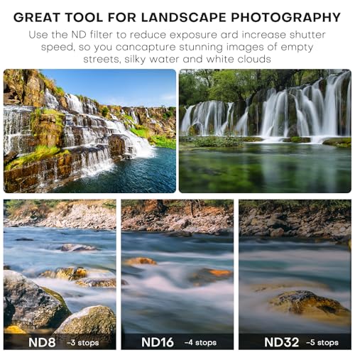 REYGEAK Lens Filter Set for DJI Action 5 Pro/4/3,4 Pack CPL ND8 ND16 ND32 Polarizing Neutral Density Filter,Multicoated HD Optical Glass for DJI Osmo Action Camera Accessories - Image 3