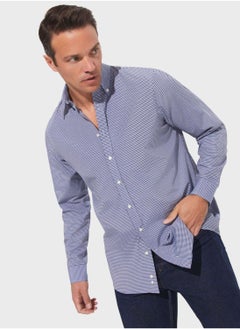 JUNE Check Deatiled  Regular Fit Shirt  - Image 1