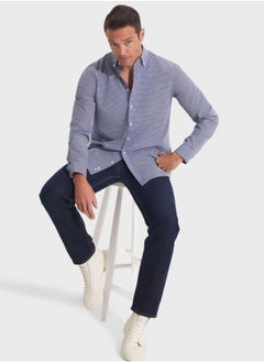 JUNE Check Deatiled  Regular Fit Shirt  - Image 5
