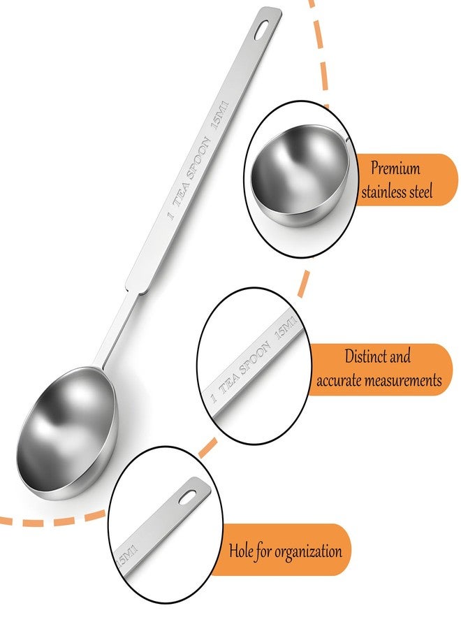 Exircy 2 Pcs Long Handle Measuring Spoons 15ml, Tablespoon Measuring Spoon Premium Stainless Steel Metal Spoon Coffee Scoop for Accurate Measure Liquid or Dry Ingredients, for Cooking Baking - Image 3
