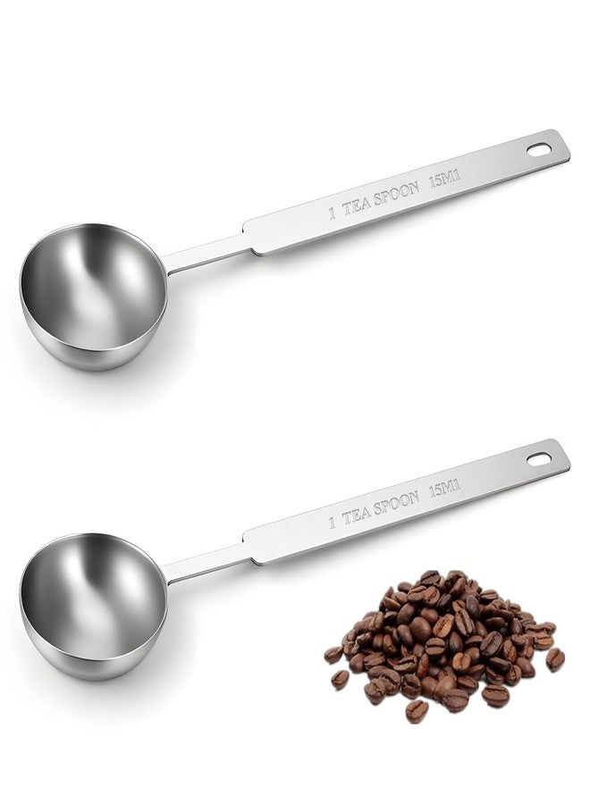 Exircy 2 Pcs Long Handle Measuring Spoons 15ml, Tablespoon Measuring Spoon Premium Stainless Steel Metal Spoon Coffee Scoop for Accurate Measure Liquid or Dry Ingredients, for Cooking Baking - Image 1