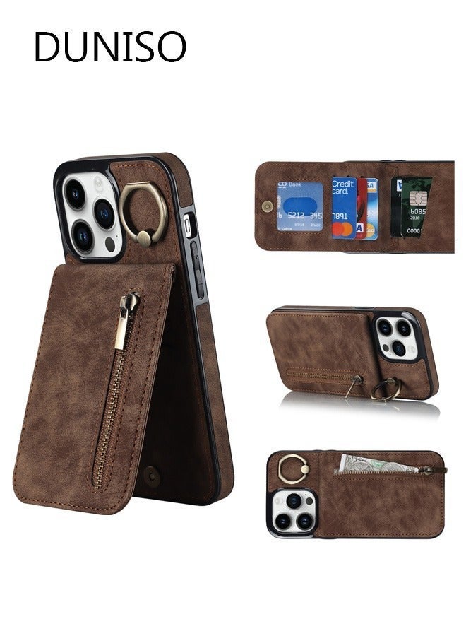 DUNISO For iPhone 14 Pro Max 6.7" Leather Wallet Case with Card Slots Holder Magnetic Clasp Shockproof Flip Folio Book Protective Cover Women Men for Apple 14 ProMax 5G Phone Case - Image 1